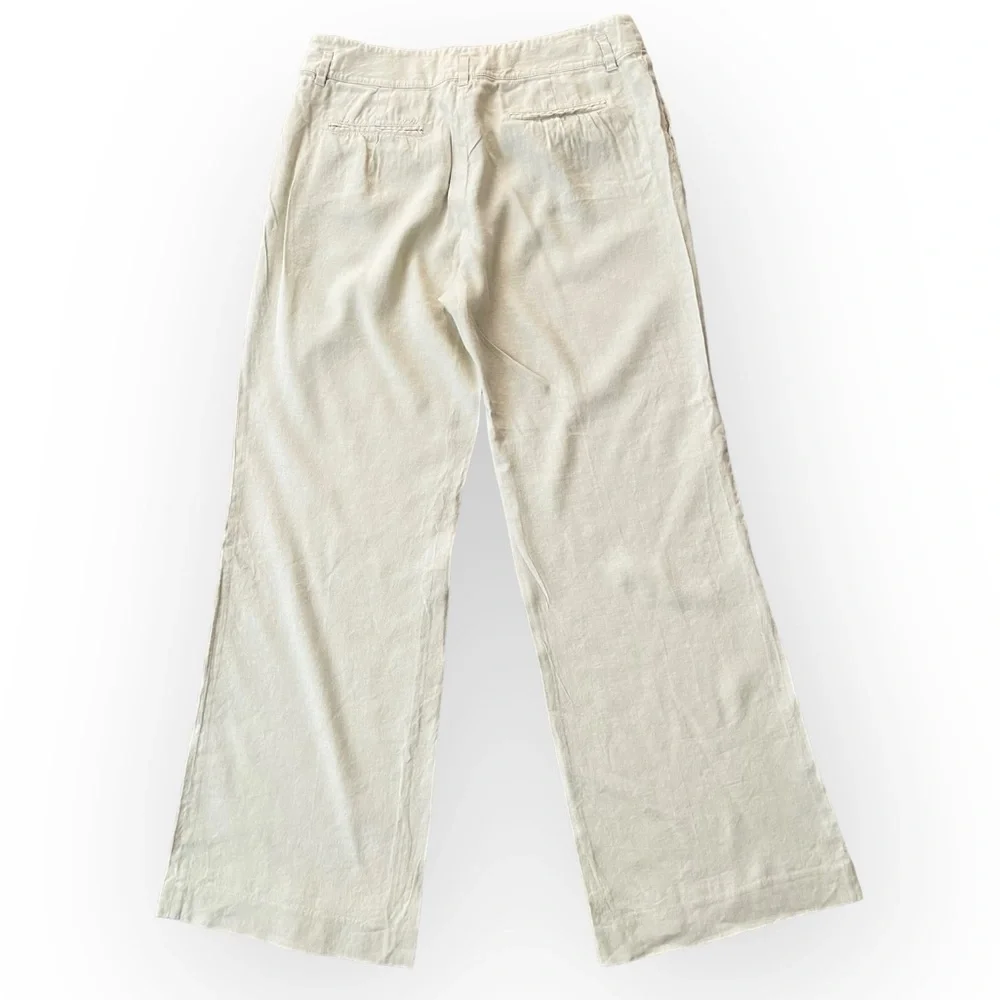 Banana Republic Harrison stretch linen blend wide leg high rise pants size 14L